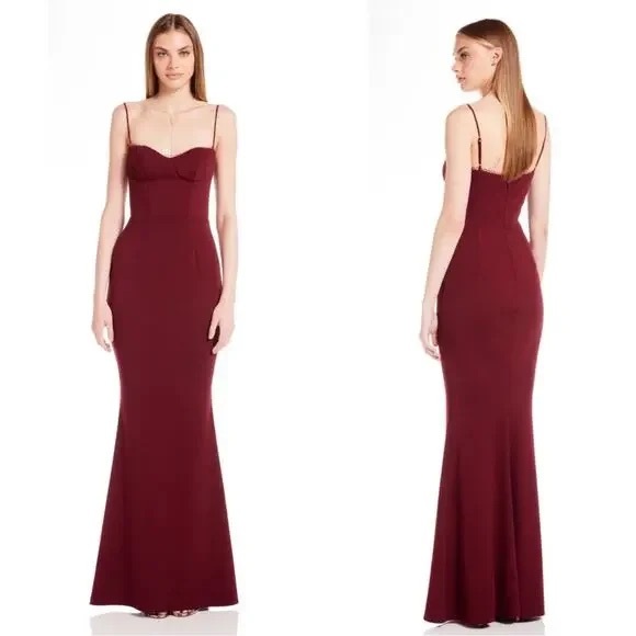 Katie May Yasmin Gown in Wine Bordeaux size S - Picture 1 of 16